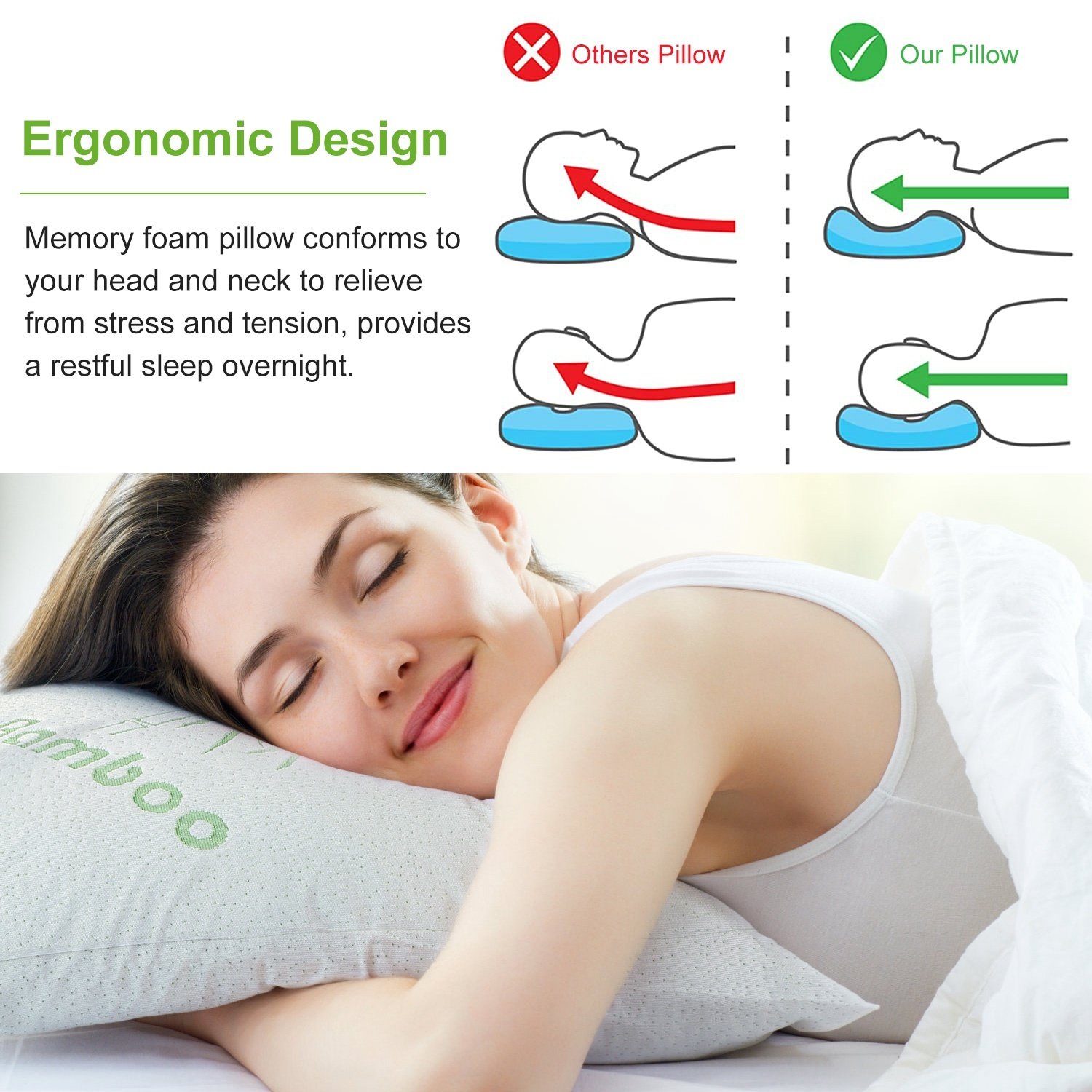 Bamboo Memory Foam Pillow - Image 8